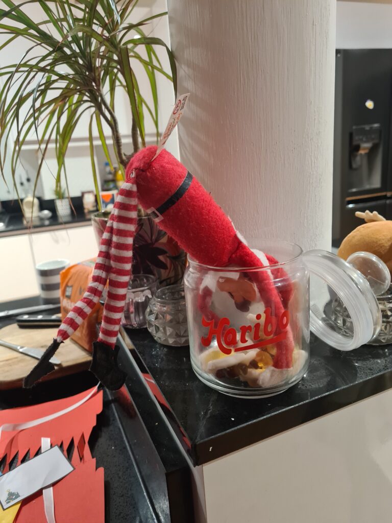 elf on the shelf raids the candy jar